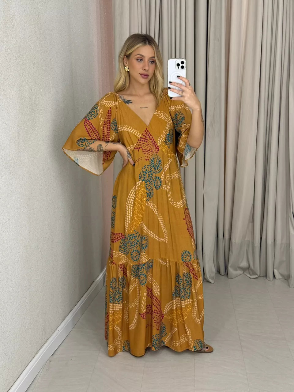 Vestido Longo Algodão